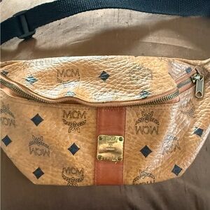 MCM Cognac Tan Leather Belt Bag